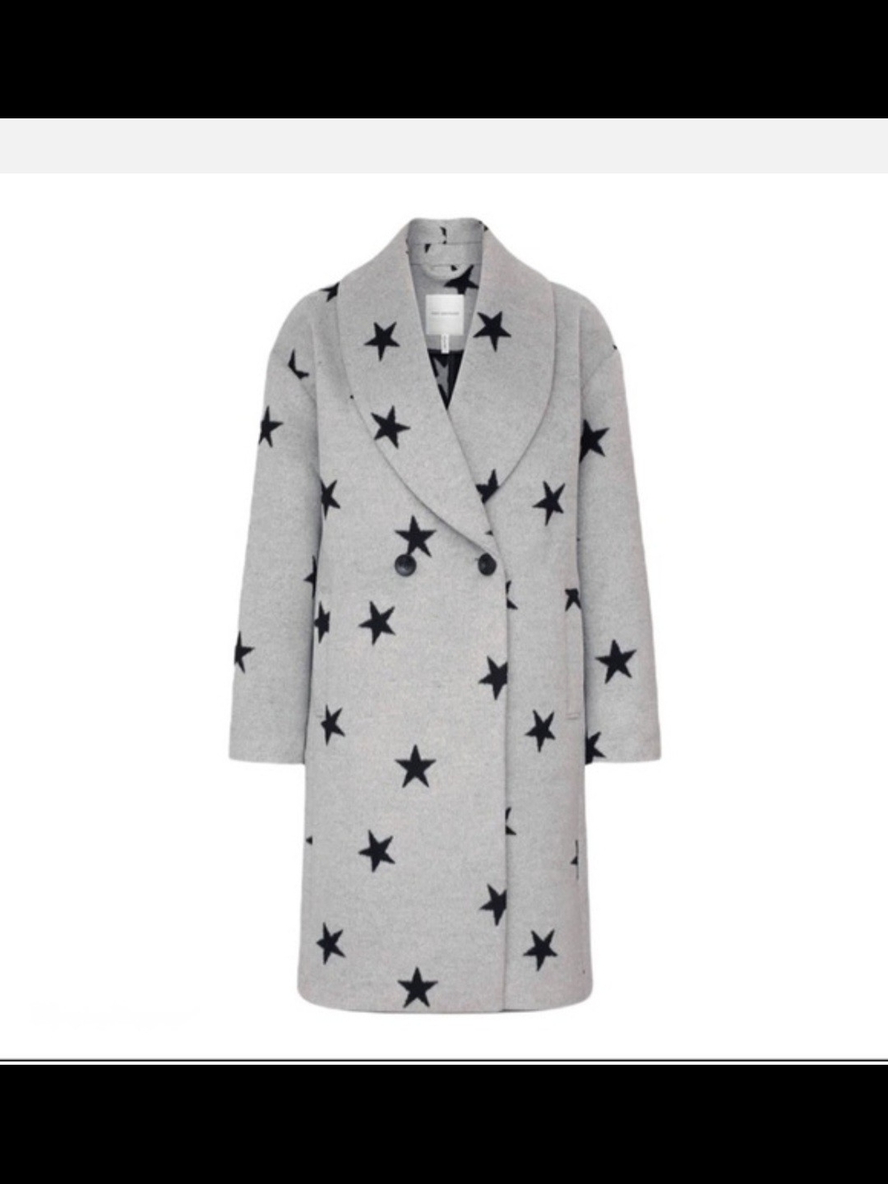 Avec Les Filles Double Face Star Print Cocoon Coat Size Large